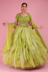 Shades of Green Lehenga46 video